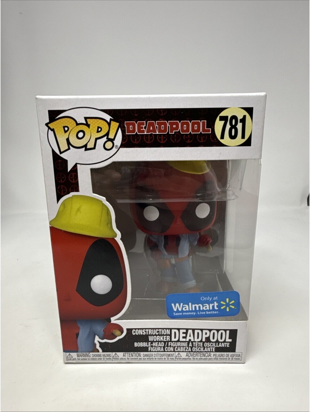 Funko Pop! Marvel Construction Worker Deadpool #781 WALMART